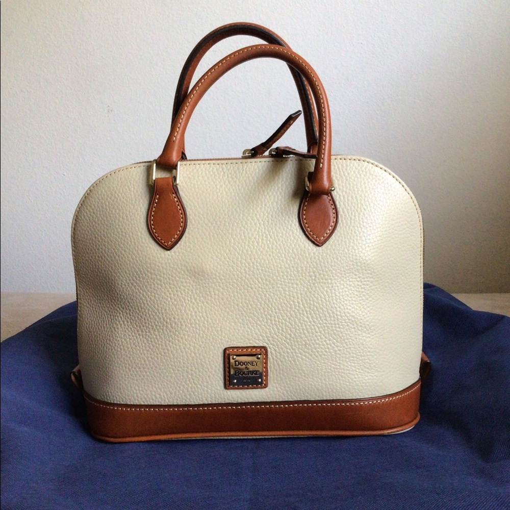 Pebble Grain Zip Zip Satchel